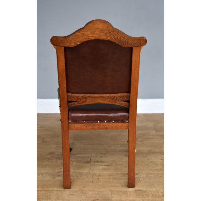 19th Century Victorian English Oak Dining Chairs, Set of 6 For Sale - Image 6 of 8