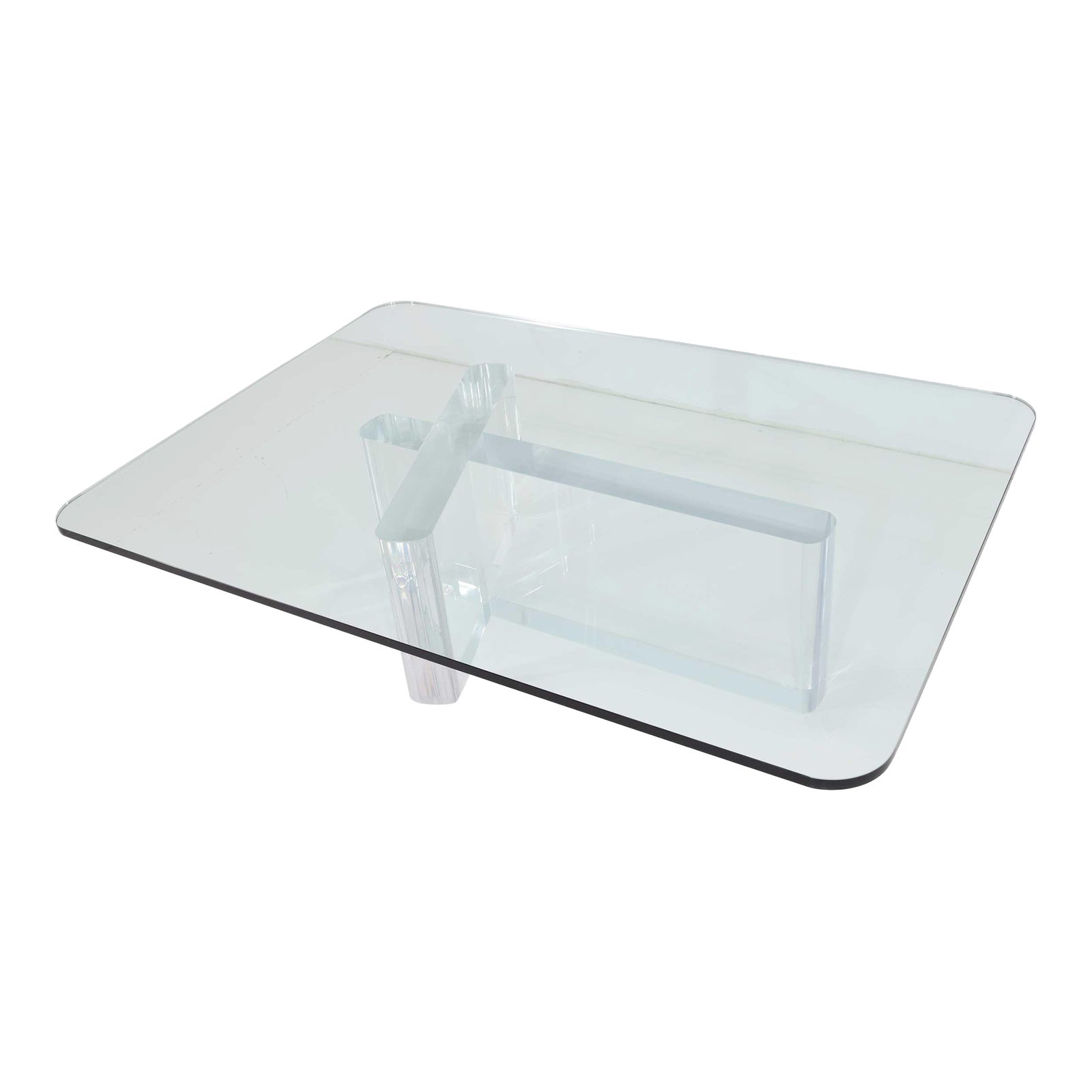Mid 20th Century Thick Lucite Cocktail Table Attributed to Lion in ...