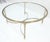 Italian Round 38" Brushed Chrome & Brass Bezel & leg Glass Top Coffee Table MINT