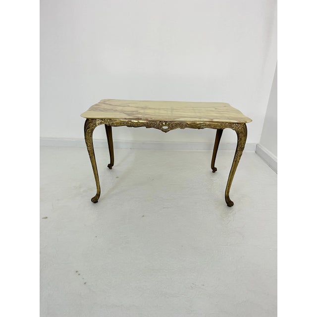 Mid-Century Brass and Marble Coffee Table, Italy, 1950s For Sale - Image 12 of 14