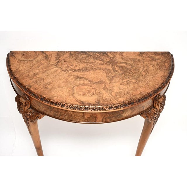 Vintage Burr Walnut Console Tables, 1930s, Set of 2 For Sale - Image 6 of 11