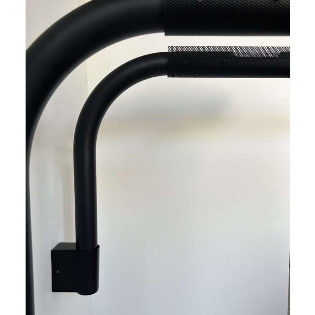 Black and Perforated Tubular Metal Wall Lights from Parscot, France, 1980, Set of 2 For Sale - Image 3 of 17