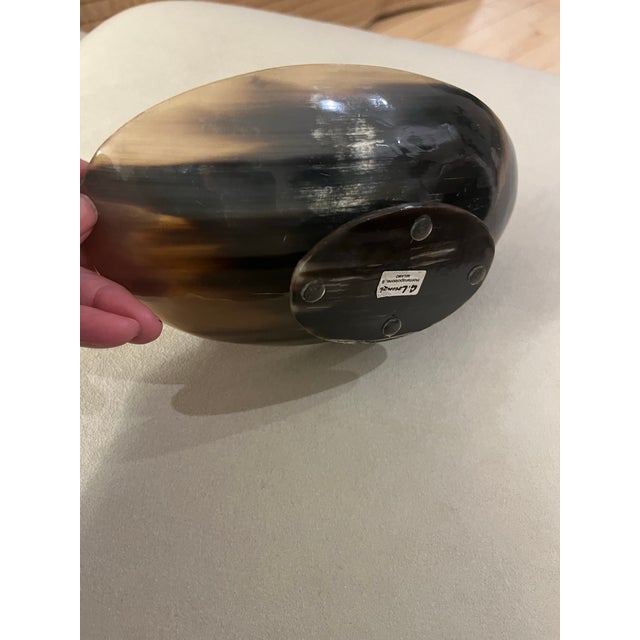 1980s G. Lorenzi Milano Hand Carved Horn Trinket Tray For Sale - Image 4 of 5