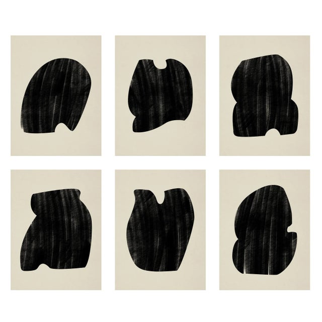 Contemporary Abstract Figure Giclee Prints - Set of 6, Framed For Sale - Image 3 of 5