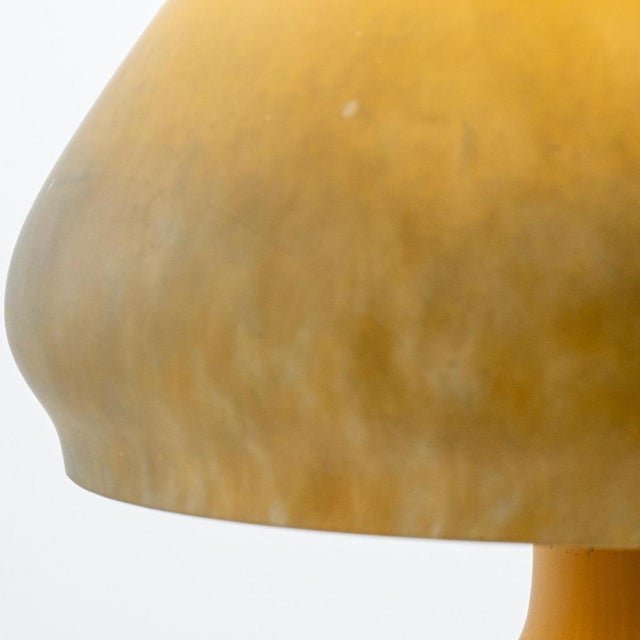 Yellow and Blue Glass Paste Mushroom Table Lamp, France, 1970s For Sale - Image 3 of 10