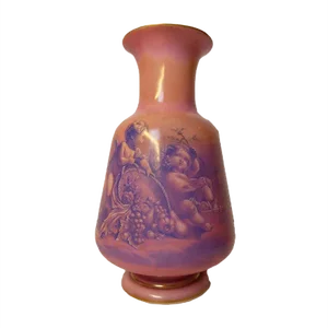 Large Antique Hand-Painted Opaline Glass Vase