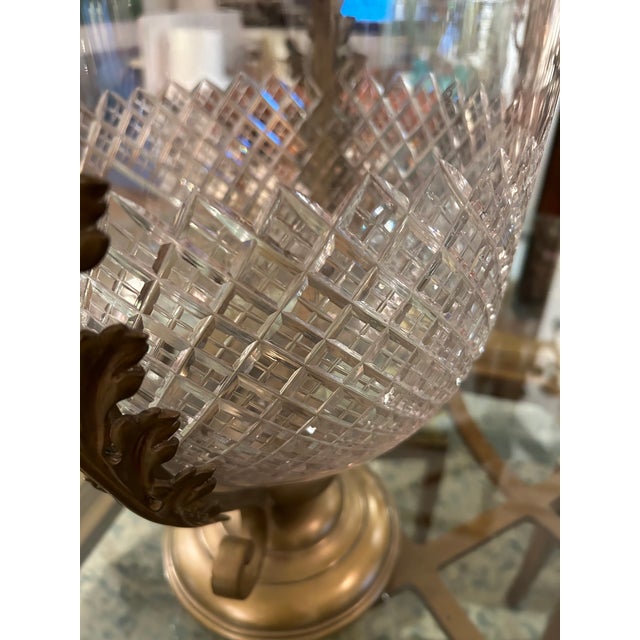 Mid 19th Century Large Cut Crystal & Brass Samovar For Sale - Image 5 of 12