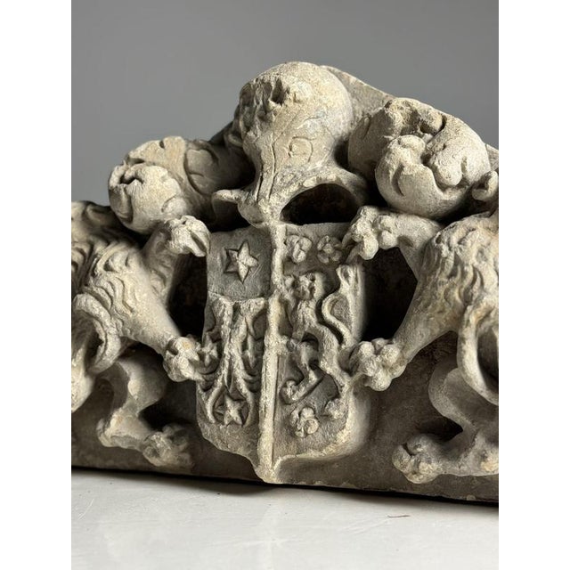 Wood Limestone Coat of Arms For Sale - Image 7 of 16