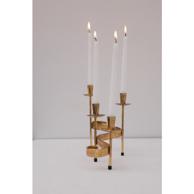 Mid-Century Modern Metal Candlesticks by Gunnar Ander for Ystad-Metall, Sweden, 1960s For Sale - Image 11 of 14