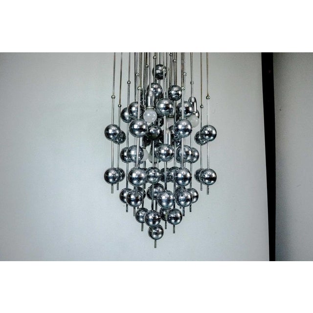 Italian Chrome Chandelier with Spherical Elements, 1970s For Sale - Image 16 of 17