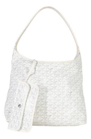 White Goyardine Canvas Boheme Hobo