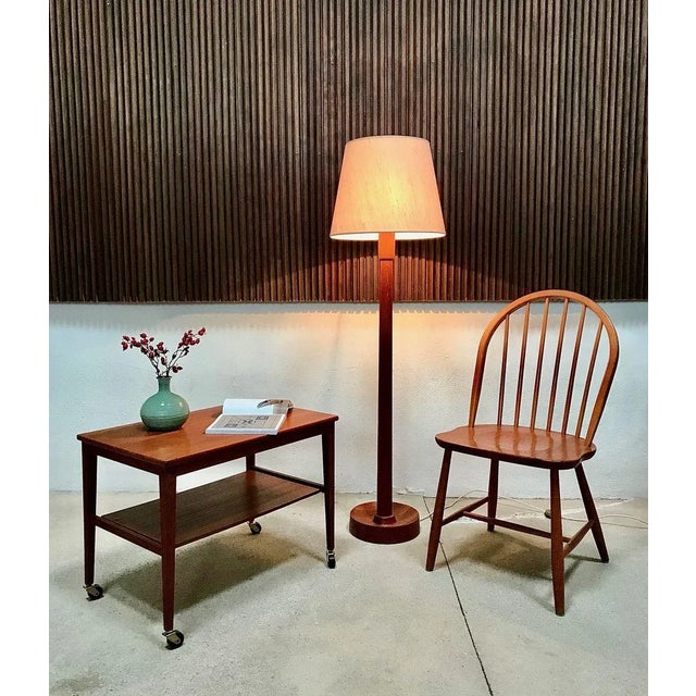 German Minimalist Teak and Brass Serving Trolley, 1960s For Sale - Image 12 of 15