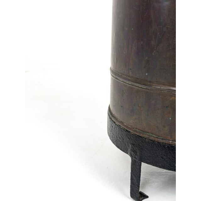 1920s Primitive Industrial Copper Pressure Vessel with Brass Pump, Europe, 1920 For Sale - Image 5 of 6