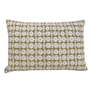 Pahari Linen Pillow Cover in Saffron, 12x18 Pillow For Sale