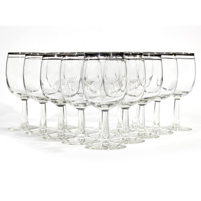 Mid-Century Modern Mid-20th Century Modern Double Silver Ring Glass Stems, 45 Pieces For Sale - Image 3 of 9