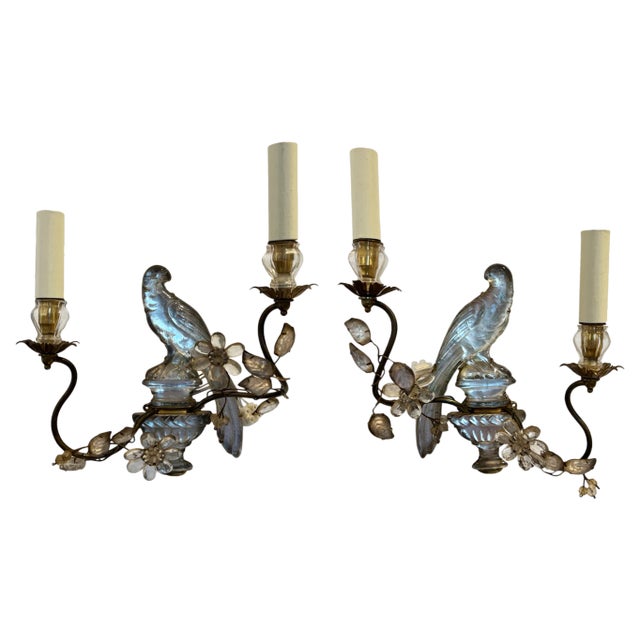 Parrot and Urn Wall Sconces from Maison Baguès, 1960s, Set of 2 For Sale