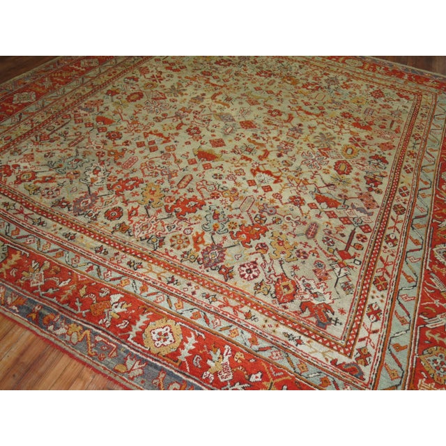 Phenomenal Antique Turkish Oushak Rug - 11' x 11'8" For Sale - Image 9 of 18