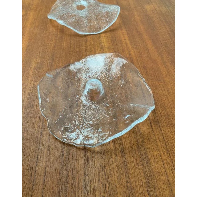 Vintage Swedish Glass Candleholders by Uno Westerberg for Pukeberg, Set of 5, in Very Good conditions. Designed 1960 to...
