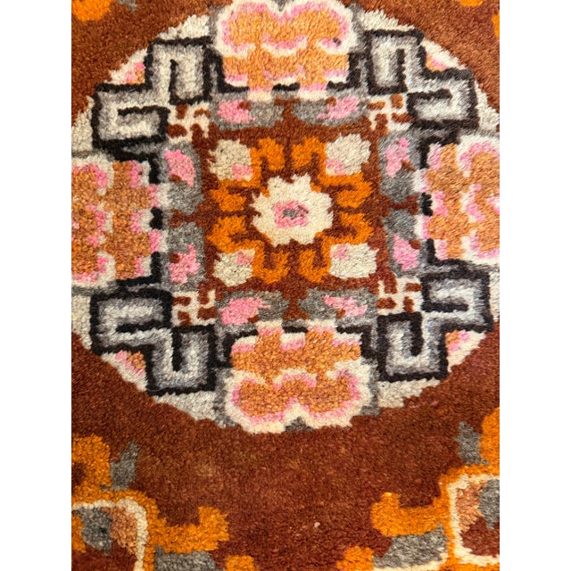 Antique Chinese Square Rug With Floral Medallion 2' X 2'2" For Sale - Image 15 of 16