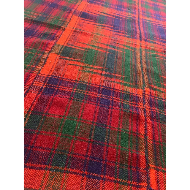 Brick Red Antique Mooj Textile – Kurdish Wool Weaving Tradition For Sale - Image 8 of 12