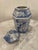 Mid 20th Century Vintage Chinoiserie Chinese Blue and White Hand Painted Hexagon Lidded Ginger Jar For Sale - Image 5 of 9