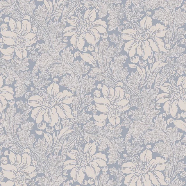 Boråstapeter Acanthus Garden Wallpaper In Blue For Sale