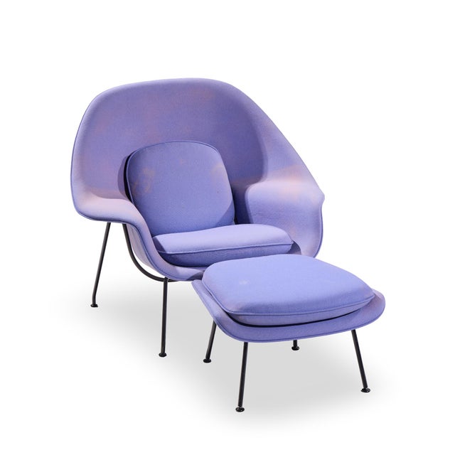 Eero Saarinen for Knoll Mid Century Womb Chair With Ottoman For Sale - Image 9 of 10