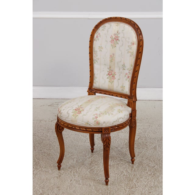 Set of 8 French Louis XIV Style Upholstered Dining Room Chairs For Sale - Image 13 of 18