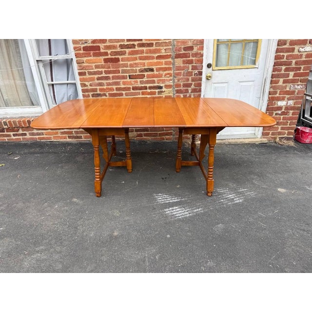 Vintage Art Decor Style Solid Hard Rock Maple Butter Fly Leave Dining Table. Mark is missing , possibly by Cushman...