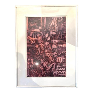 Facades Series Framed Abstract Print by Molly Schiff 1970s For Sale