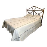 1980s Architectural Gilt Metal Double Bed – Heavy-Duty Designer Statement Frame For Sale