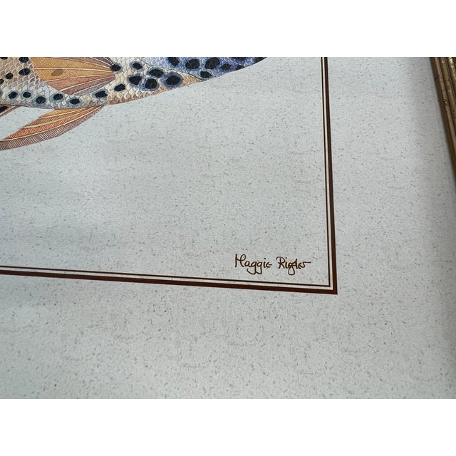 Gold Late 20th Century 'Tropical Fish 1 & 2' Art Prints by Maggie Riegler - Pair For Sale - Image 8 of 11
