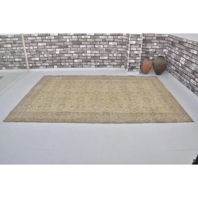 Handmade wool carpet in Turkish Anatolia , Vintage Oushak Rug,Turkish Vintage Anatolian Rug, Handmade wool Rug . One Of...
