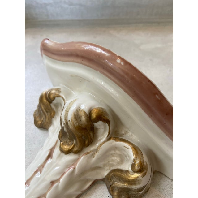 Pair of Mid 20th Century Porcelain Regency Wall Sconces Shelves For Sale - Image 10 of 12