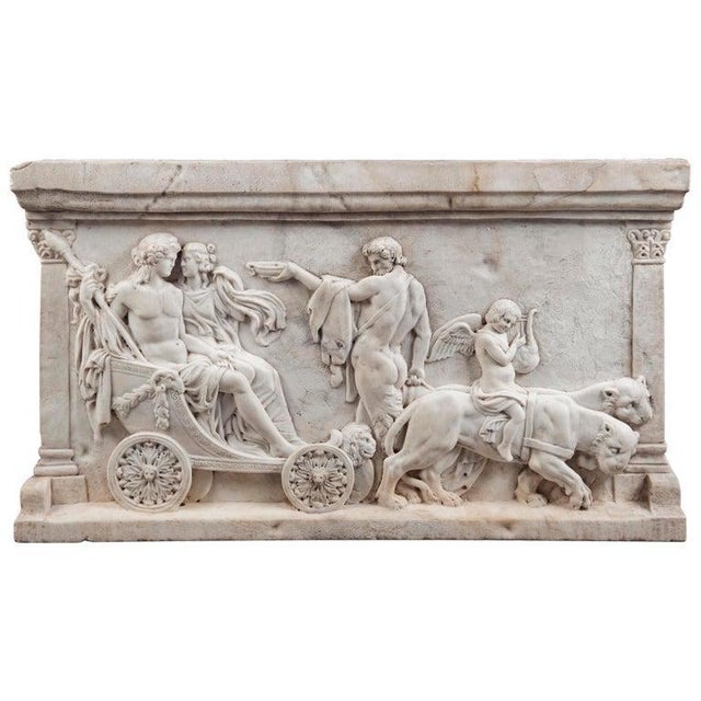 Marble Hand-Carved Relief of Triumph of Bacchus For Sale - Image 6 of 6