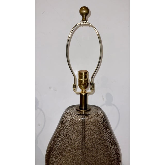 Modern Currey & Co. Modern Smoked Bubble Glass Table Lamps Pair Prototypes For Sale - Image 3 of 4