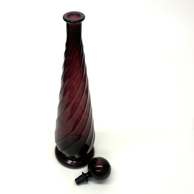 Glass Oversized Patternated Amethyst Glass Vessel Curation - Group of 3 For Sale - Image 7 of 7