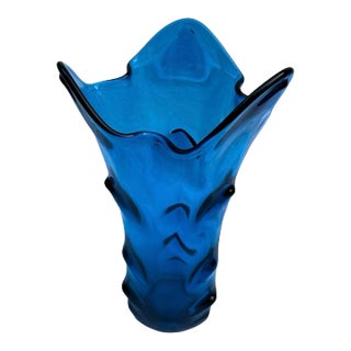 Mid 20th Century Tundra Bleunique Swing Art Glass Vase For Sale
