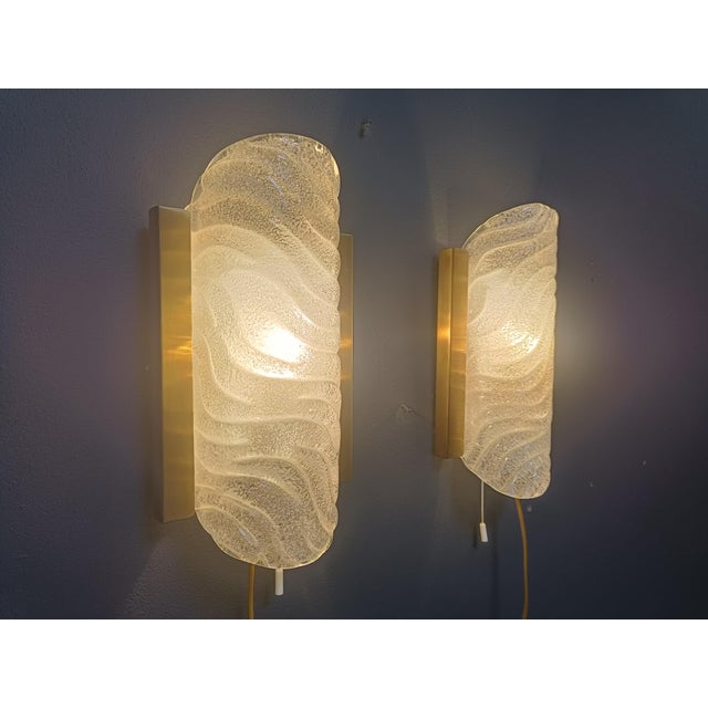 Glass and Brass Wall Sconces from Fischer Leuchten, 1960s, Set of 2 For Sale - Image 12 of 12