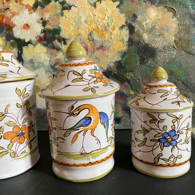 Set of 4 spices jars Martres Tolosane. Located in France in the town of Martres-Tolosane, in the Haute-Garonne department...