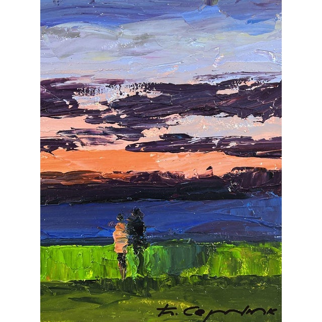 Oil Painting Wide River at Sunset Boris Serdyuk For Sale - Image 10 of 11