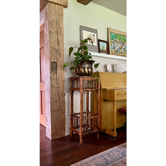 Wood Vintage Bamboo Display Stand / Plant Stand For Sale - Image 7 of 9