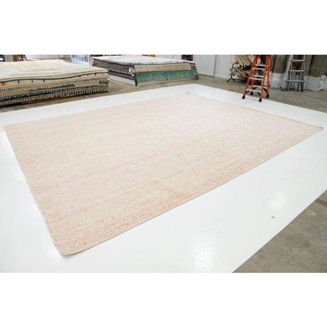 Modern Blush Modern Natural Style Handmade Wool and Jute Rug For Sale - Image 3 of 10