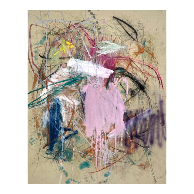 Contemporary Abstract Mixed Media on Canvas "Untitled 31_24" by Ludovic Dervillez For Sale