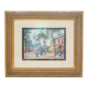 Late 20th Century Hugues Claude Pissarro - Cafe Hulet, Pastel