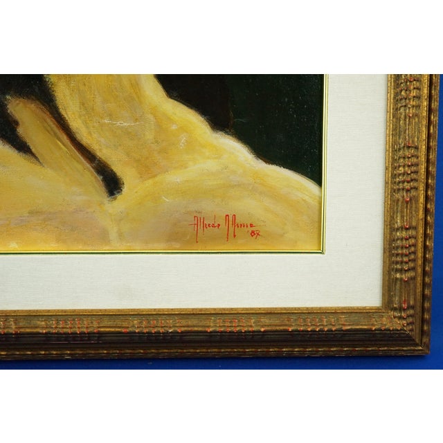 Alfredo d'Aima, The Face of Christ Jesus with Crown of Thorns, 1987, Oil on Canvas For Sale - Image 8 of 13