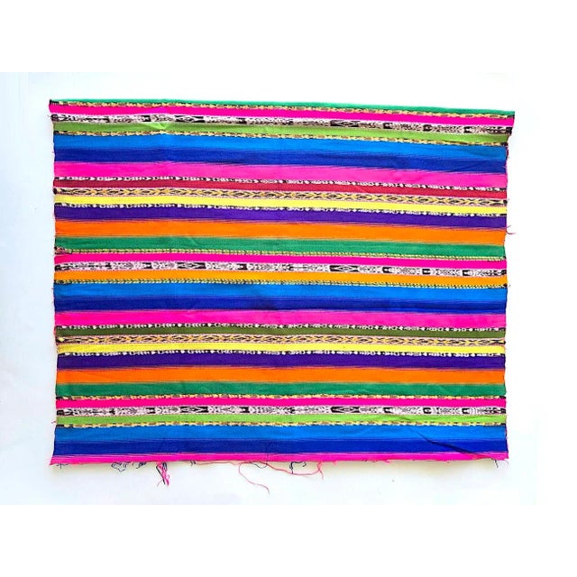 Vintage Guatemalan Textile in Bright Colors With Jaspe Ikat Detail, Just Under 3 Yards For Sale In Miami - Image 6 of 10