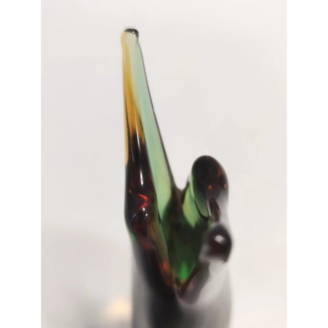 Green Green and Orange Sommerso Murano Glass Vase attributed to Flavio Poli, Italy, 1950s For Sale - Image 8 of 9