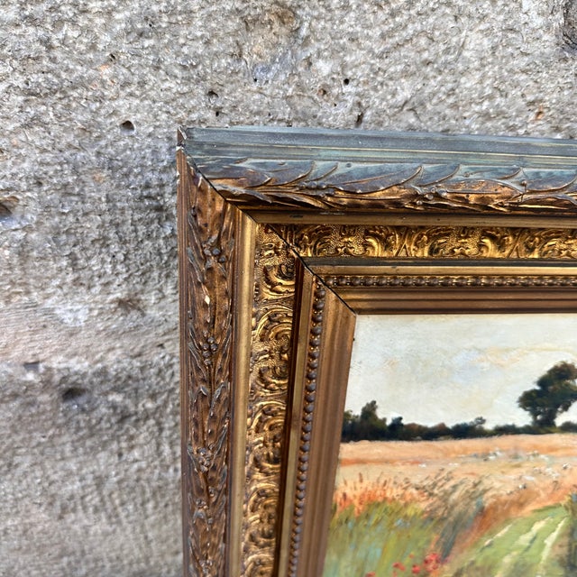 Fernand Quignon, Walking Through the Wheat Fields, 20th Century, Oil on Board, Framed For Sale - Image 17 of 18