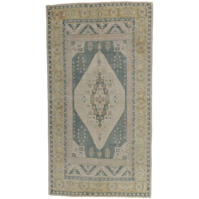 Vintage Turkish Oushak Rug - 05'02 X 09'07 For Sale - Image 9 of 9